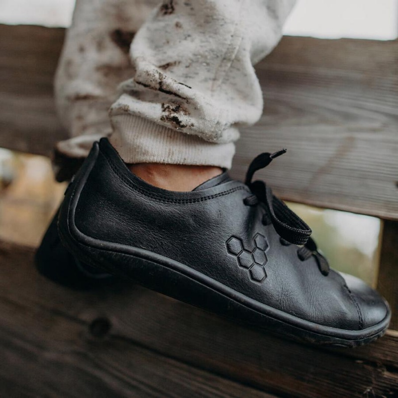 Vivobarefoot Addis School Juniors Lasten Kengät Mustat | FI060EI