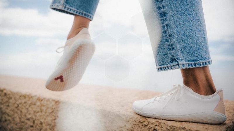 Vivobarefoot Geo Court III Naisten Lifestyle Kengät Valkoinen Pinkki | FI146WH