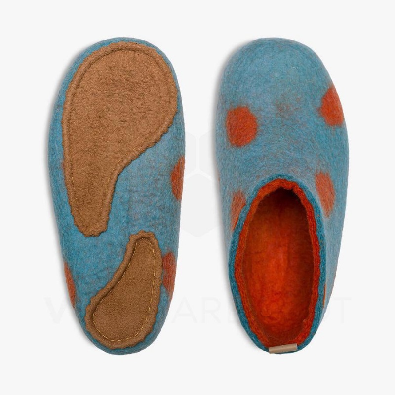 Vivobarefoot MIM Felt Lasten Slipper Vaaleanturkoosi Oranssi | FI007FU