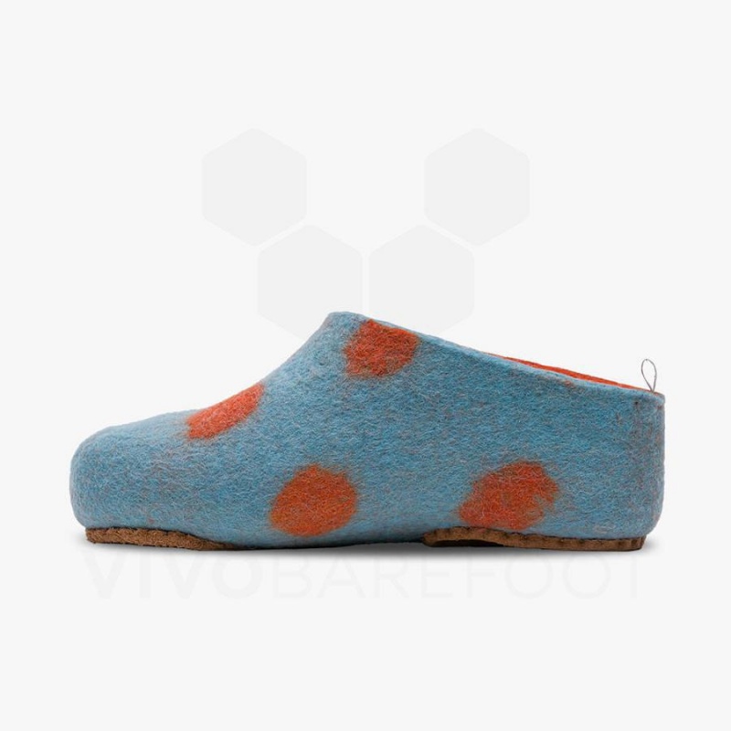 Vivobarefoot MIM Felt Lasten Slipper Vaaleanturkoosi Oranssi | FI007FU