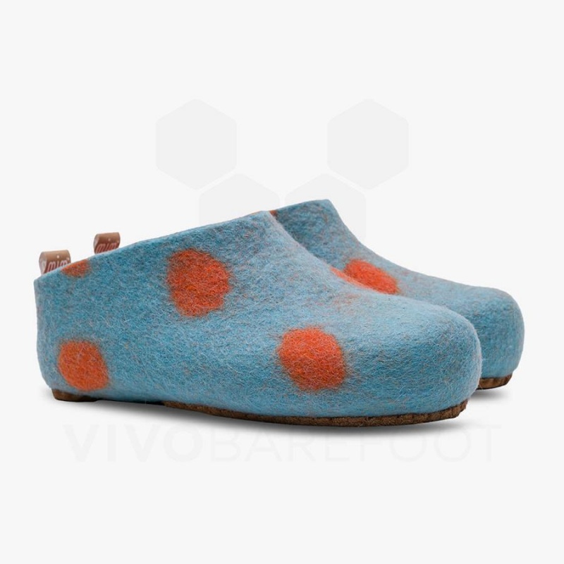 Vivobarefoot MIM Felt Lasten Slipper Vaaleanturkoosi Oranssi | FI007FU