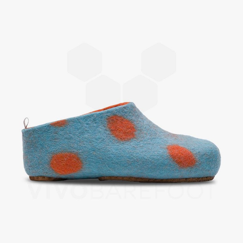 Vivobarefoot MIM Felt Lasten Slipper Vaaleanturkoosi Oranssi | FI007FU