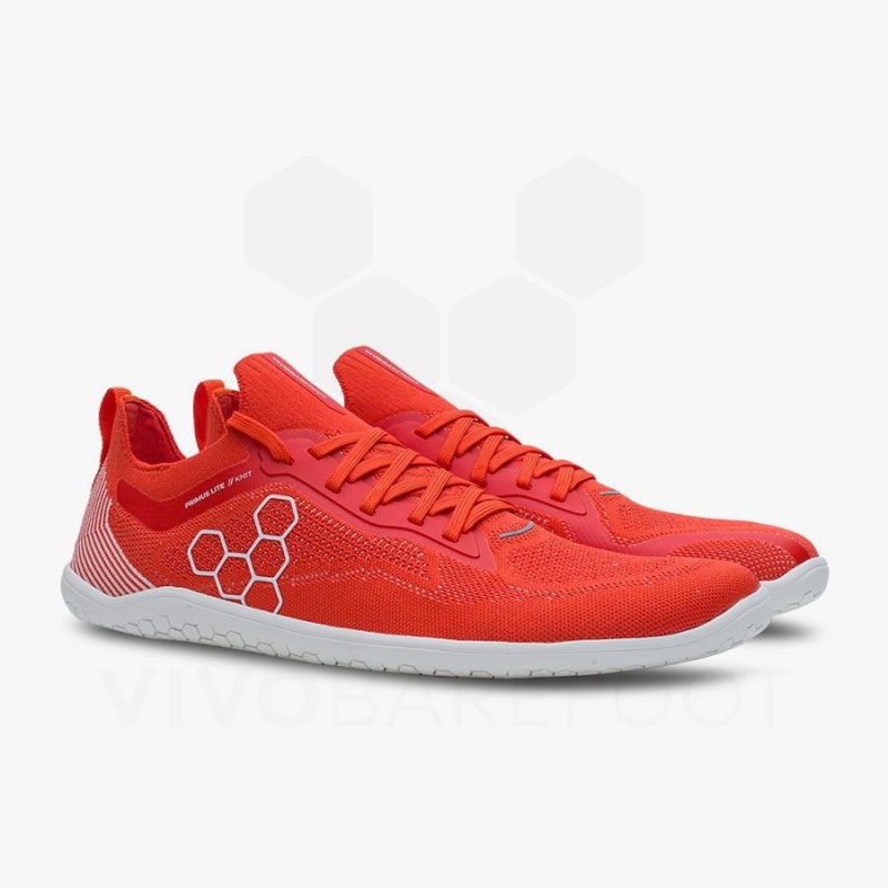 Vivobarefoot Primus Lite Knit Miesten Maantiekengät Punainen | FI384SZ