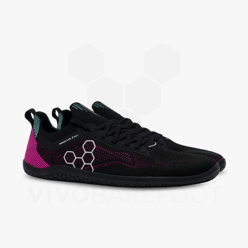 Vivobarefoot Primus Lite Knit Miesten Maantiekengät Obsidian Pinkki | FI382UK