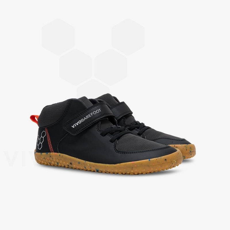 Vivobarefoot Primus Ludo Hi Juniors Lasten Kengät Obsidian | FI028KW