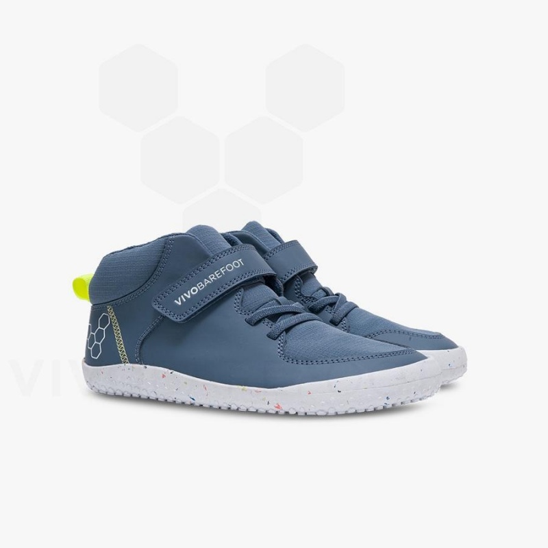 Vivobarefoot Primus Ludo Hi Juniors Lasten Kengät Indigo | FI027LQ