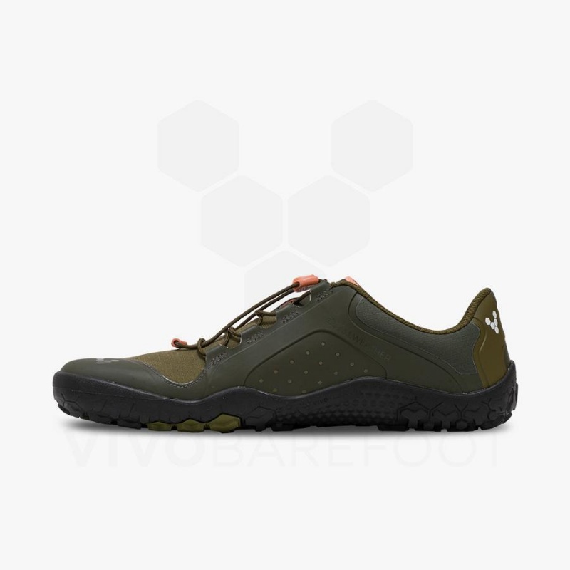 Vivobarefoot Primus Trail III All Weather FG Miesten Maastojuoksukengät Tummanoliivinvihreä | FI374CP