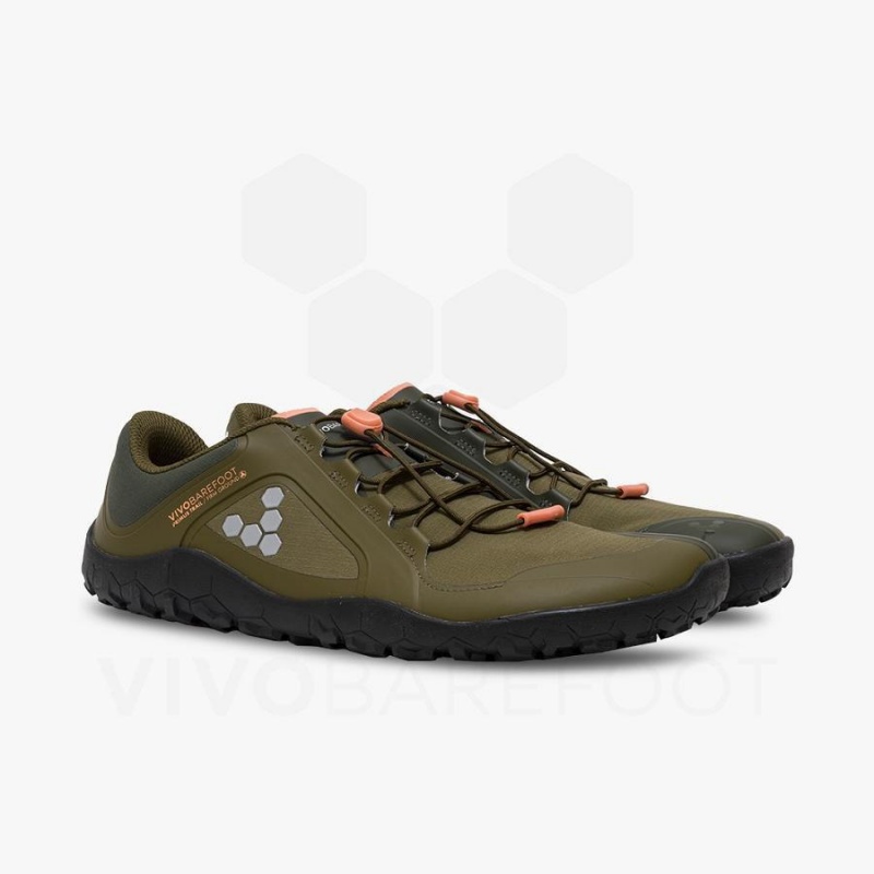 Vivobarefoot Primus Trail III All Weather FG Miesten Maastojuoksukengät Tummanoliivinvihreä | FI374CP