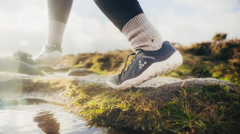 Vivobarefoot Primus Trail II FG Naisten Maastojuoksukengät Syvä Sininen Valkoinen | FI195ZD